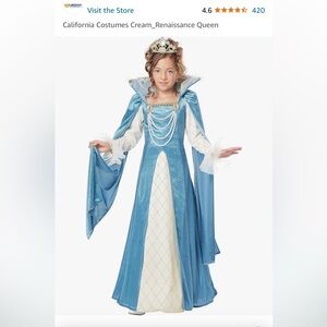 Renaissance Queen Costume child size 10/12